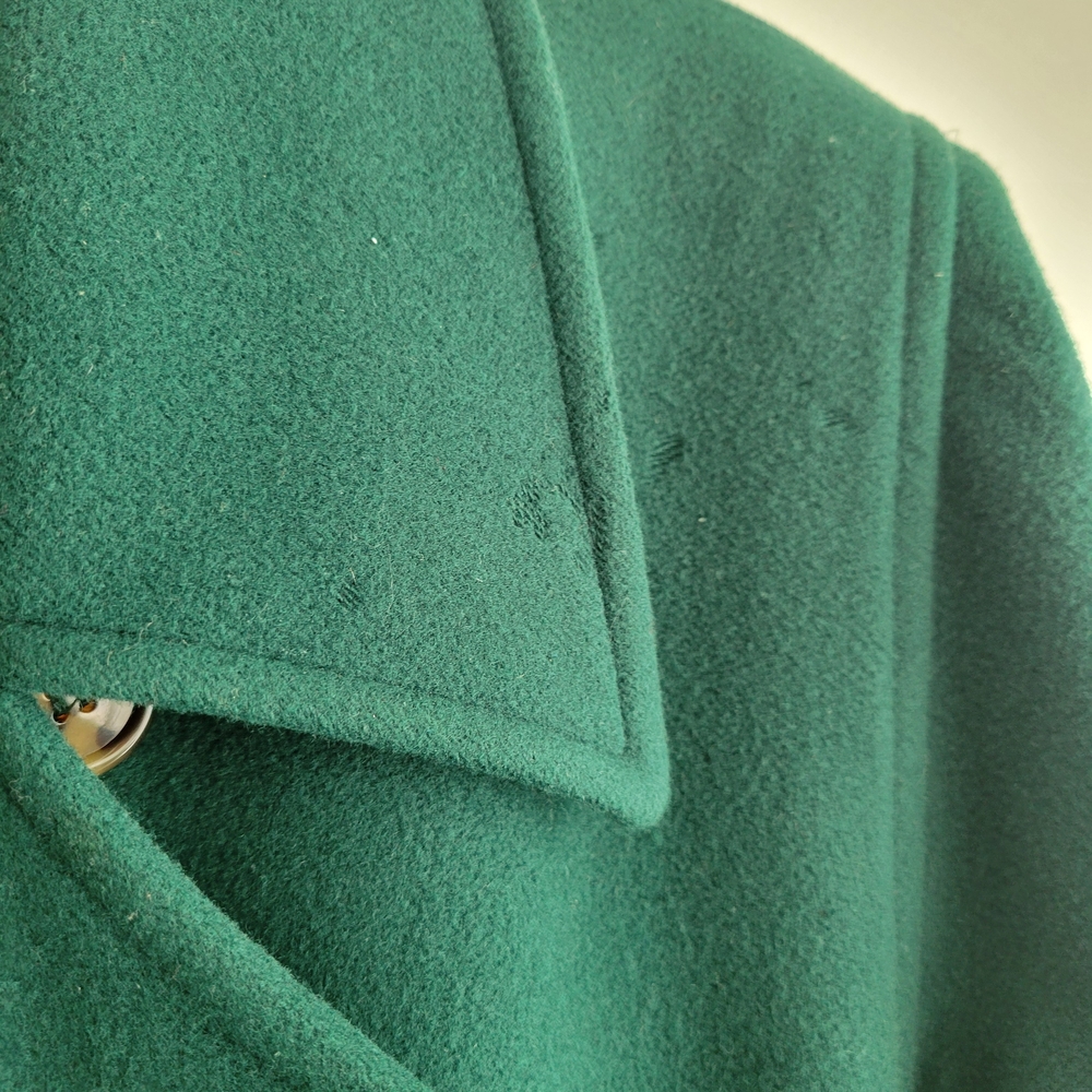 LES COPAINS Vintage Elegant Emeral Green Cashmere Wool Blend Full Length Coat - Picture 5 of 8